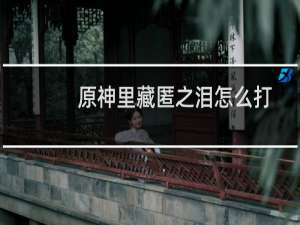 原神里藏匿之泪怎么打