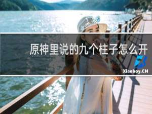原神里说的九个柱子怎么开