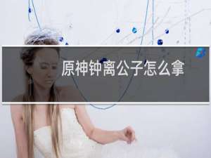 原神钟离公子怎么拿