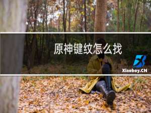 原神键纹怎么找