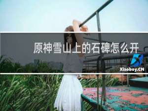 原神雪山上的石碑怎么开