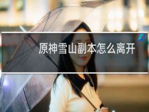 原神雪山副本怎么离开