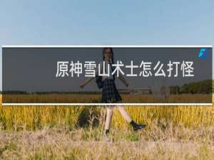 原神雪山术士怎么打怪