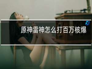 原神雷神怎么打百万核爆