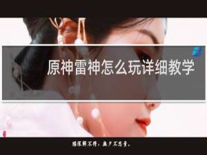 原神雷神怎么玩详细教学