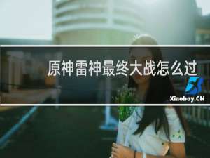原神雷神最终大战怎么过