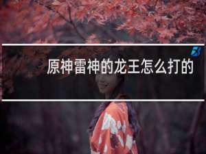 原神雷神的龙王怎么打的
