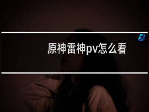 原神雷神pv怎么看