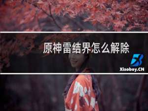 原神雷结界怎么解除