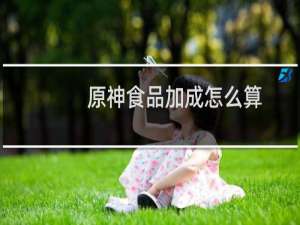 原神食品加成怎么算