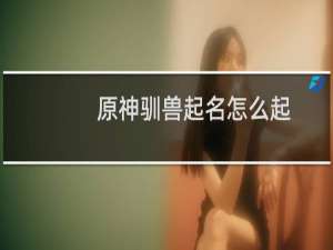 原神驯兽起名怎么起