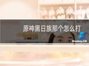 原神黑日族那个怎么打