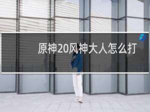 原神 风神大人怎么打