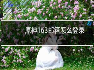 原神163邮箱怎么登录