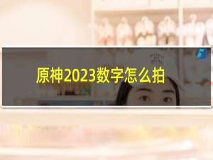 原神2023数字怎么拍