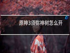 原神3须弥神树怎么开