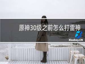 原神30级之前怎么打雷神
