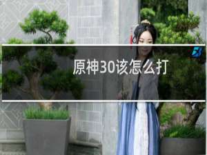 原神30该怎么打