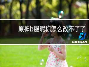 原神b服昵称怎么改不了了