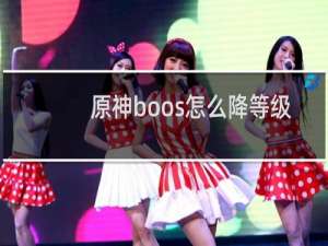 原神boos怎么降等级