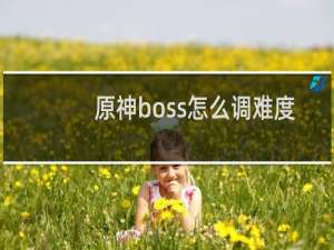 原神boss怎么调难度