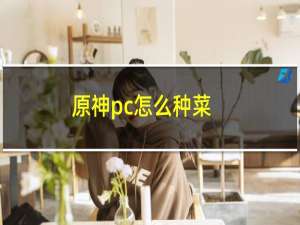 原神pc怎么种菜