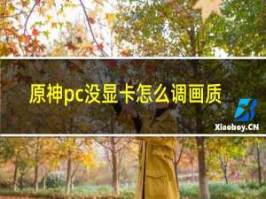 原神pc没显卡怎么调画质