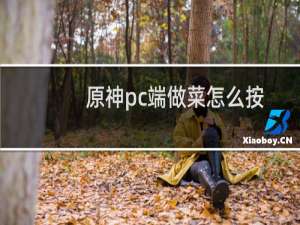 原神pc端做菜怎么按