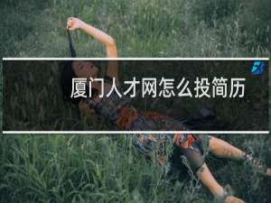 厦门人才网怎么投简历