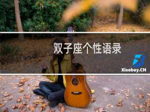 双子座个性语录