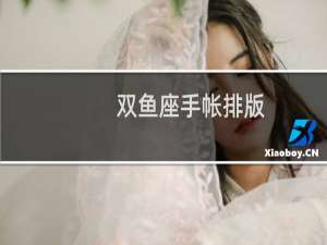 双鱼座手帐排版