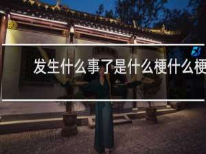 发生什么事了是什么梗什么梗