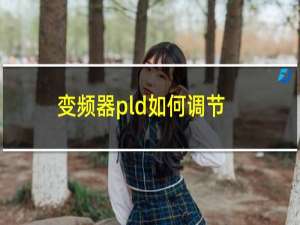 变频器pld如何调节