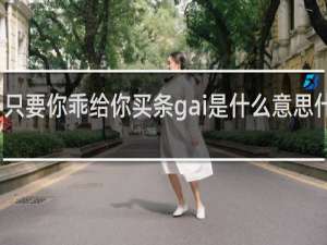 只要你乖给你买条gai是什么意思什么梗