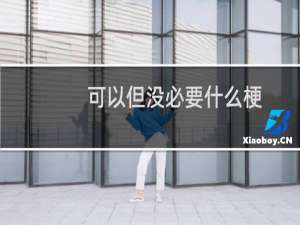 可以但没必要什么梗？可以但没必要是什么意思什么梗