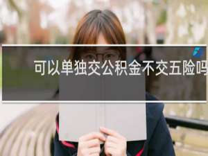 可以单独交公积金不交五险吗