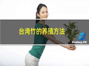 台湾竹的养殖方法
