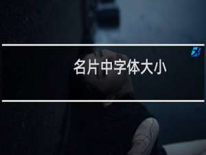 名片中字体大小