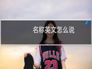 名称英文怎么说