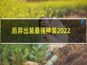 后羿出装最强神装2022