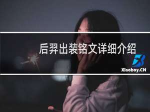 后羿出装铭文详细介绍