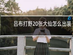 吕布打野 张大仙怎么出装