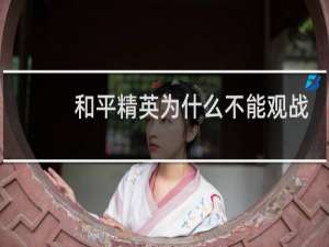 和平精英为什么不能观战高段位