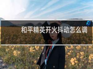 和平精英开火抖动怎么调(和平精英开枪抖动怎么调)