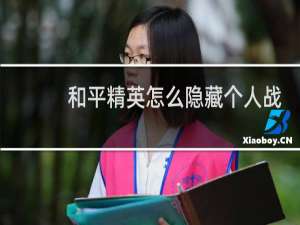 和平精英怎么隐藏个人战绩和kd