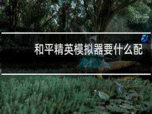 和平精英模拟器要什么配置的电脑才能玩