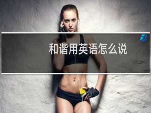和谐用英语怎么说
