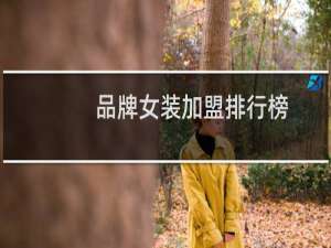 品牌女装加盟排行榜