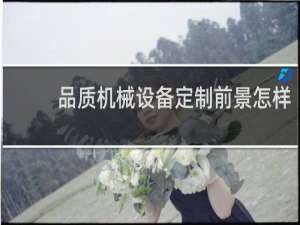 品质机械设备定制前景怎样