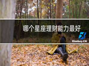 哪个星座理财能力最好